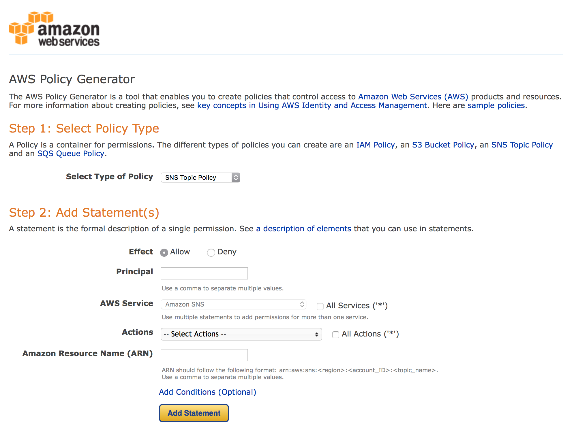 AWS Policy Generator